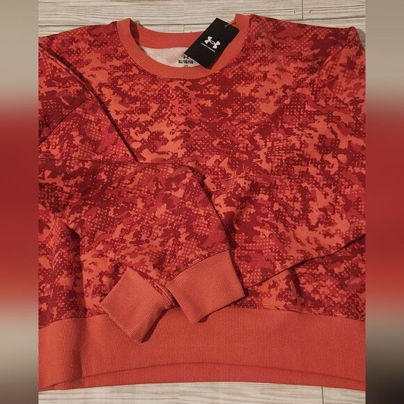 Women's Under Armour Camo Rival Fleece Crew Sweatshirt Calipso Size XL - Picture 11 of 13